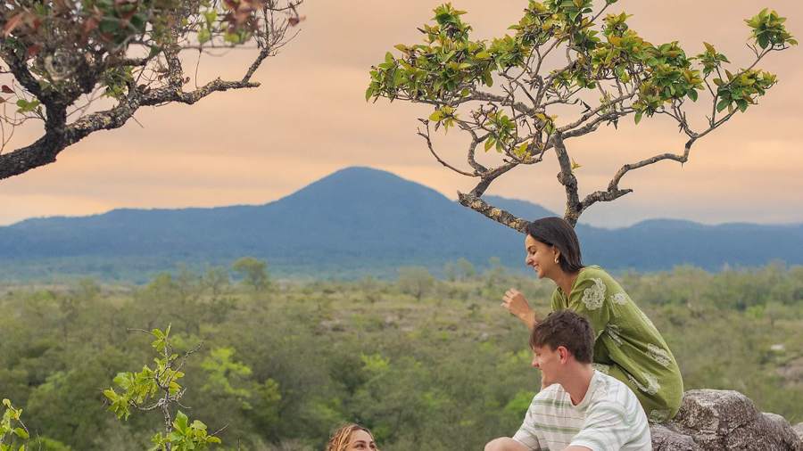Sunset view of Rincón de la Vieja volcano from Curubandé, Guanacaste