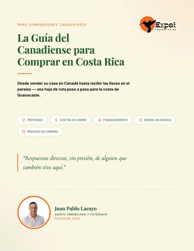 Portada de La Guía del Canadiense para Comprar Propiedad en Costa Rica