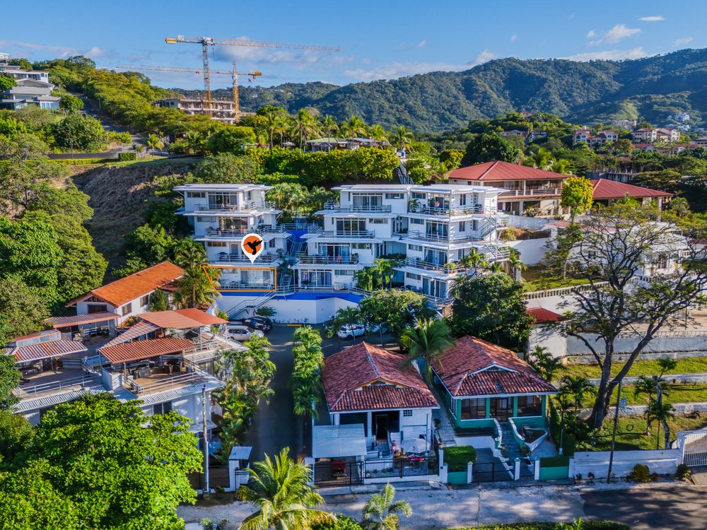 Aerial view of the Tucanes #5 condo building front